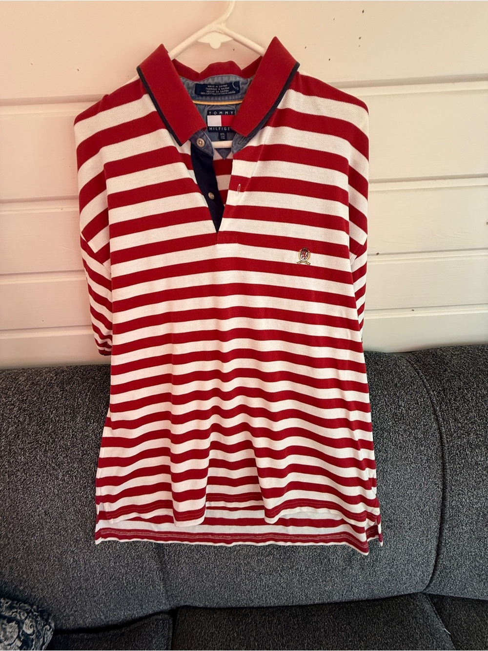 Tommy Hilfiger Kids Red & White Striped Polo